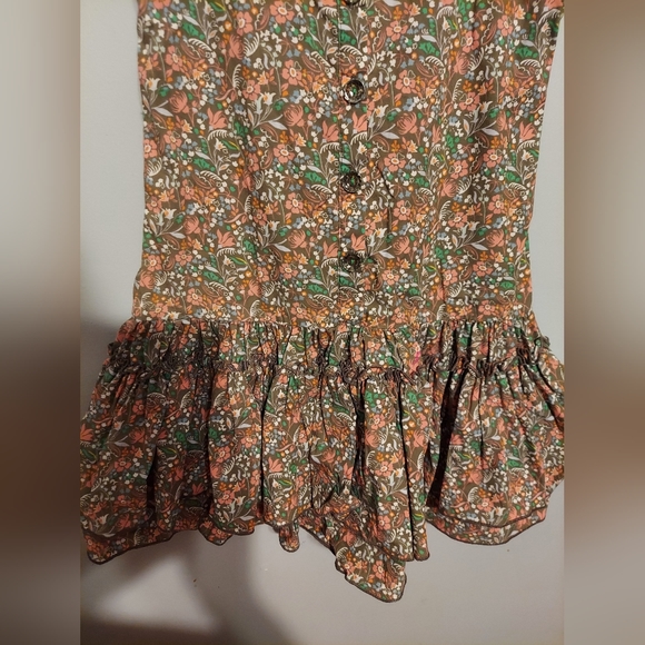 Matilda Jane Dress Striped Sz 8 Brown Serendipity Floral Confetti Easter Church - Picture 2 of 10